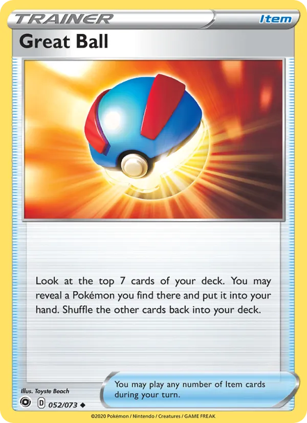 Great Ball 52/73  - Reverse Holofoil Champion's Path - Uncommon