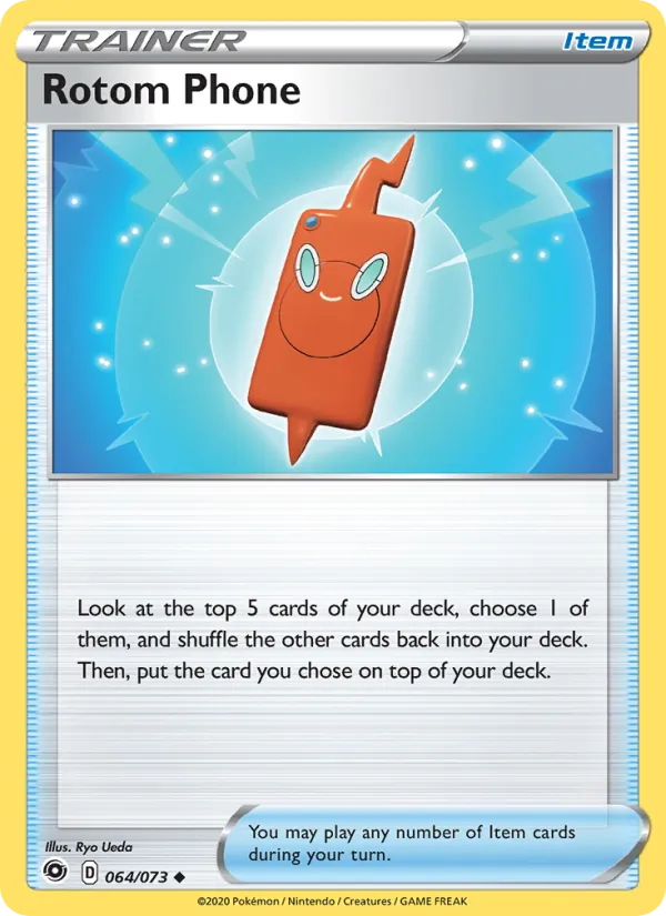 Rotom Phone 64/73  - Reverse Holofoil Champion's Path - Uncommon