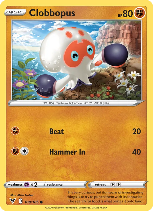 Clobbopus 100/185  - Reverse Holofoil SWSH04 Vivid Voltage - Common