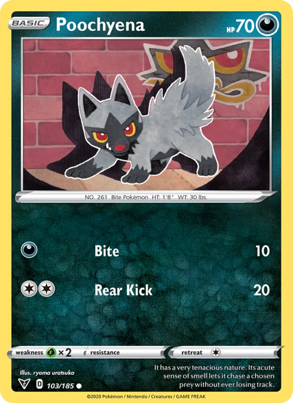 Poochyena 103/185  - Reverse Holofoil SWSH04 Vivid Voltage - Common