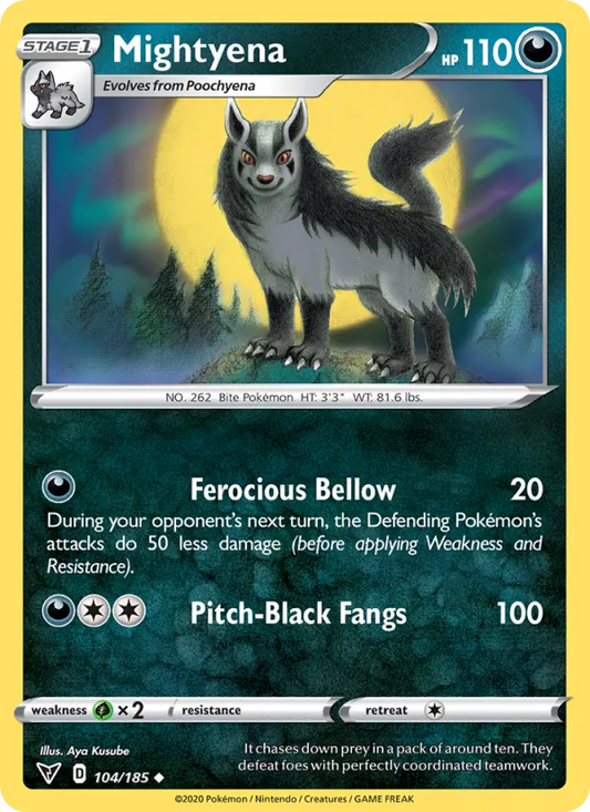 Mightyena 104/185  - Reverse Holofoil SWSH04 Vivid Voltage - Uncommon