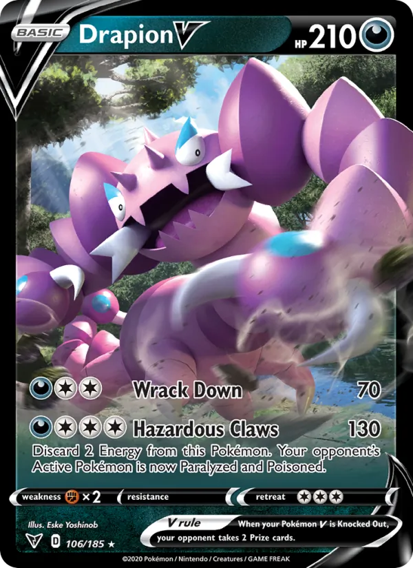 Drapion V 106/185  - Holofoil SWSH04 Vivid Voltage - Holo Rare V