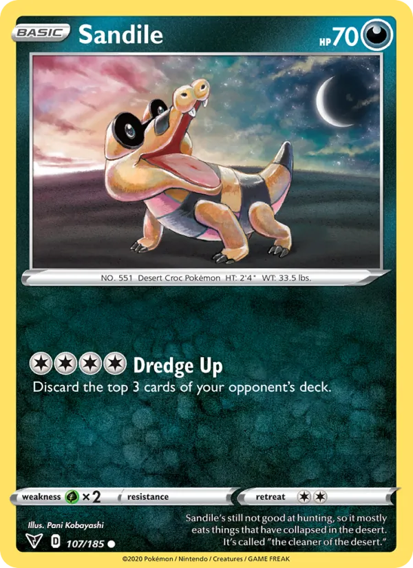 Sandile 107/185  - Reverse Holofoil SWSH04 Vivid Voltage - Common