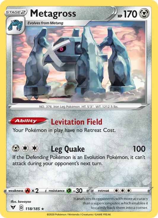 Metagross 118/185  - Reverse Holofoil SWSH04 Vivid Voltage - Rare