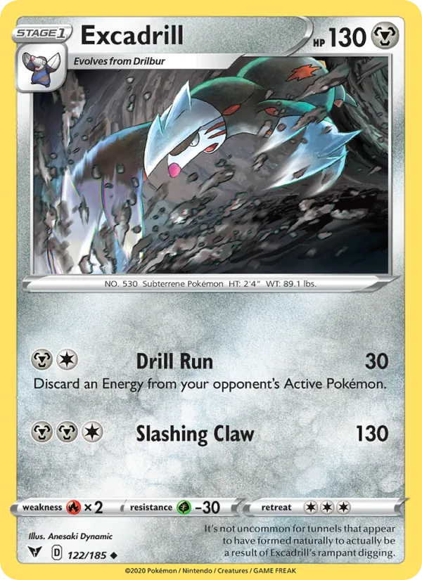 Excadrill 122/185  - Reverse Holofoil SWSH04 Vivid Voltage - Uncommon