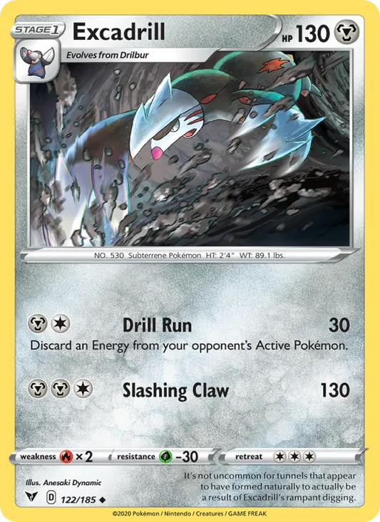 Excadrill 122/185  - Reverse Holofoil SWSH04 Vivid Voltage - Uncommon