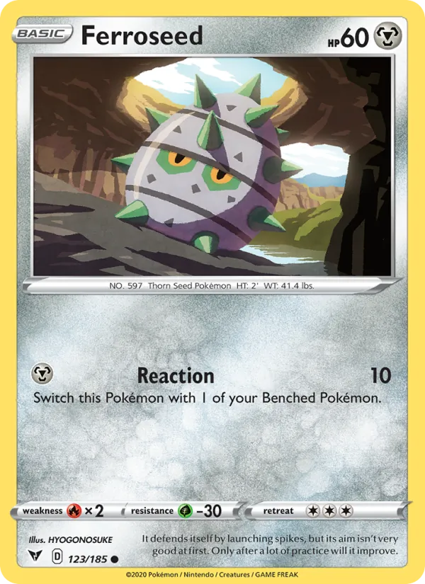 Ferroseed 123/185  - Reverse Holofoil SWSH04 Vivid Voltage - Common
