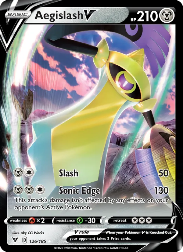 Aegislash V 126/185  - Holofoil SWSH04 Vivid Voltage - Holo Rare V