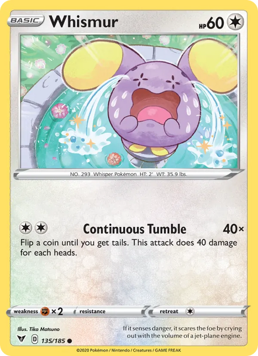 Whismur 135/185  - Reverse Holofoil SWSH04 Vivid Voltage - Common