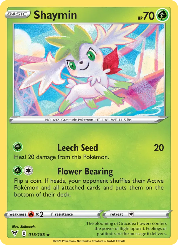 Shaymin 15/185  - Holofoil SWSH04 Vivid Voltage - Holo Rare
