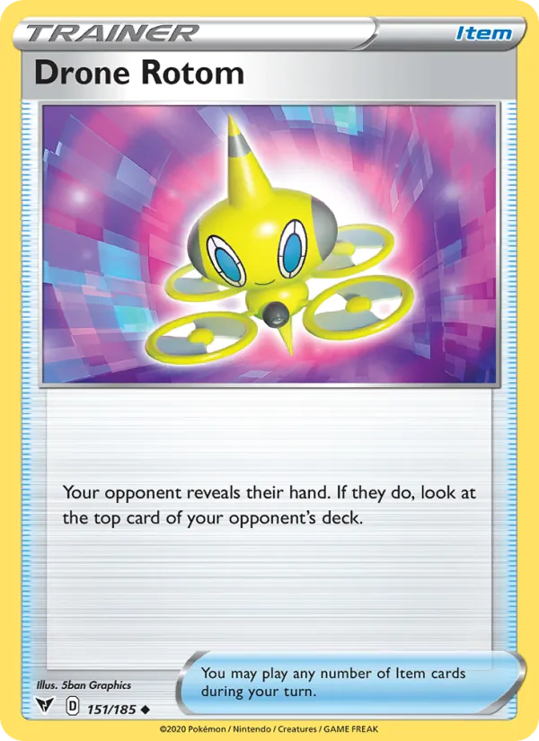 Drone Rotom 151/185  - Reverse Holofoil SWSH04 Vivid Voltage - Uncommon