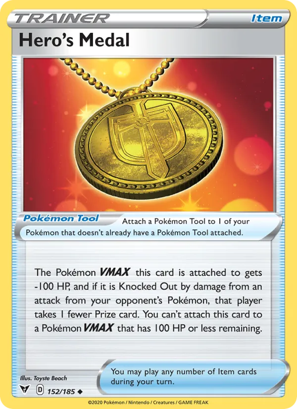 Hero's Medal 152/185  - Reverse Holofoil SWSH04 Vivid Voltage - Uncommon