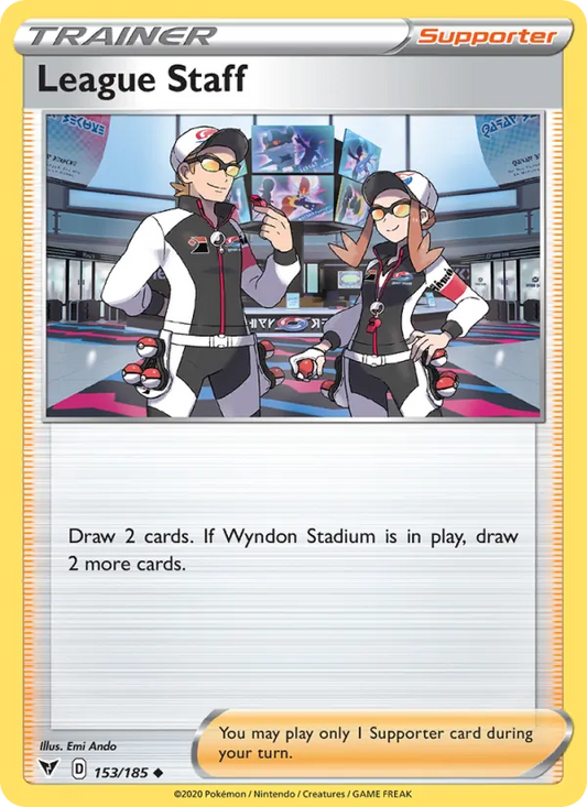 League Staff 153/185  - Reverse Holofoil SWSH04 Vivid Voltage - Uncommon