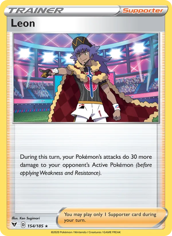 Leon 154/185  - Reverse Holofoil SWSH04 Vivid Voltage - Holo Rare