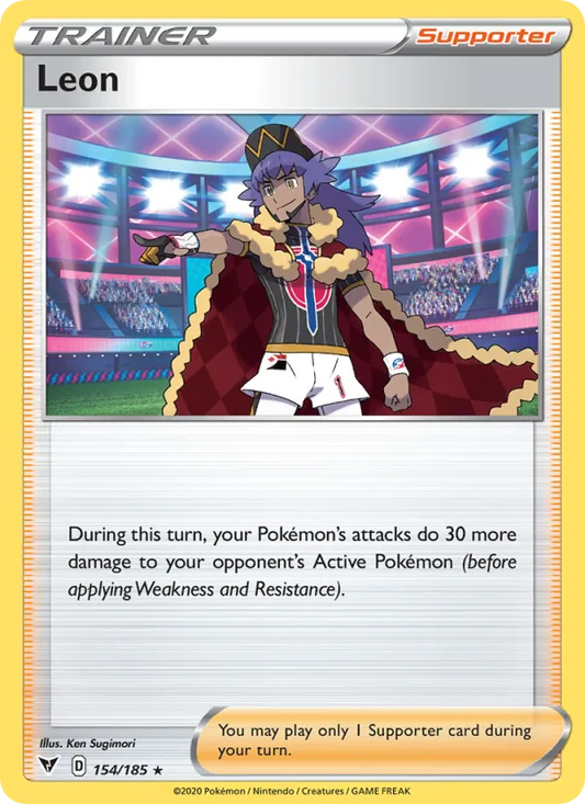 Leon 154/185  - Reverse Holofoil SWSH04 Vivid Voltage - Holo Rare