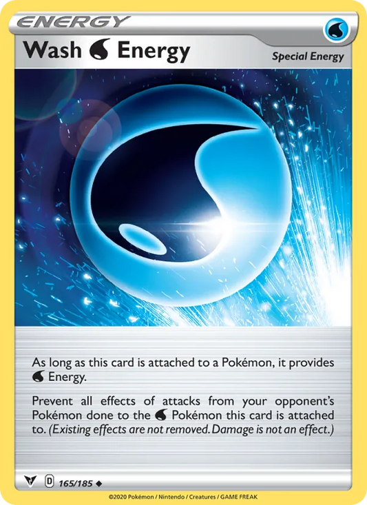 Wash Water Energy 165/185  - Reverse Holofoil SWSH04 Vivid Voltage - Uncommon
