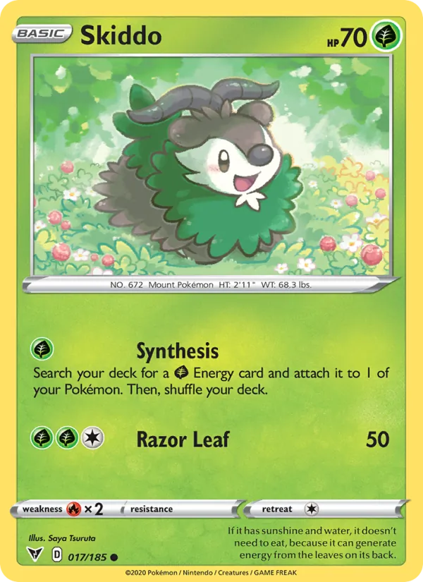 Skiddo 17/185  - Reverse Holofoil SWSH04 Vivid Voltage - Common