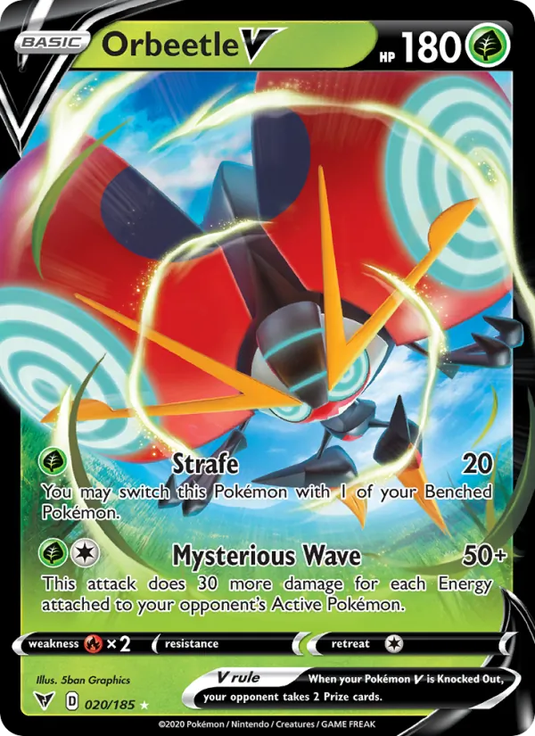 Orbeetle V 20/185  - Holofoil SWSH04 Vivid Voltage - Holo Rare V