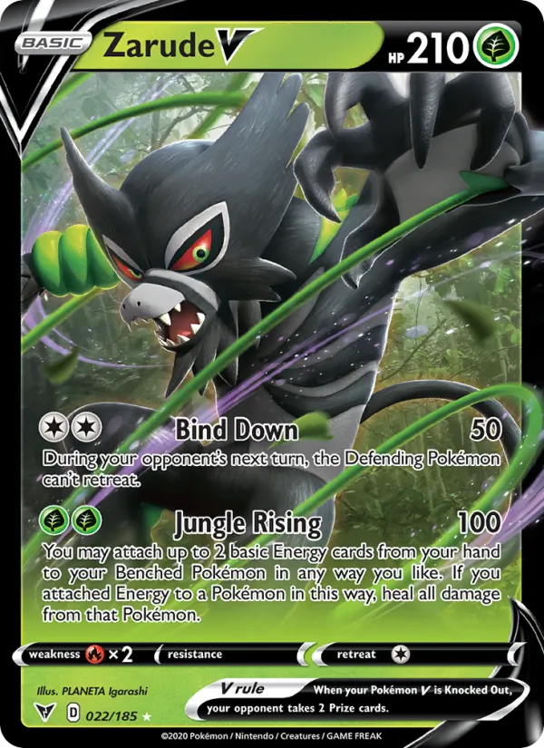 Zarude V 22/185  - Holofoil SWSH04 Vivid Voltage - Holo Rare V