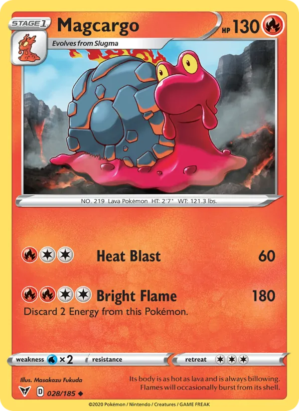 Magcargo 28/185  - Reverse Holofoil SWSH04 Vivid Voltage - Uncommon