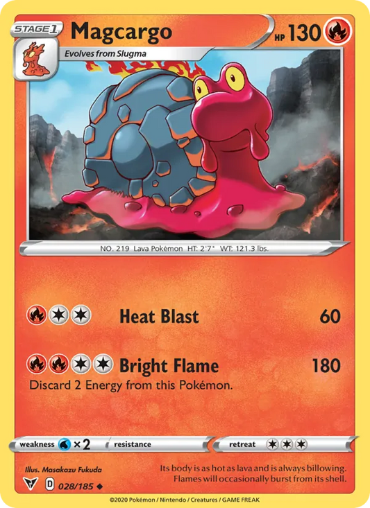 Magcargo 28/185  - Reverse Holofoil SWSH04 Vivid Voltage - Uncommon