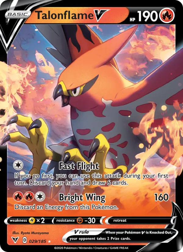 Talonflame V 29/185  - Holofoil SWSH04 Vivid Voltage - Holo Rare V