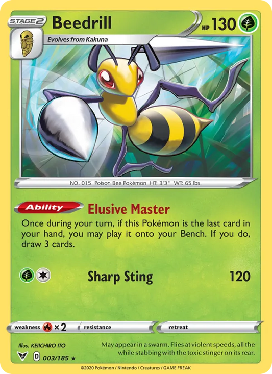 Beedrill 3/185  - Reverse Holofoil SWSH04 Vivid Voltage - Rare