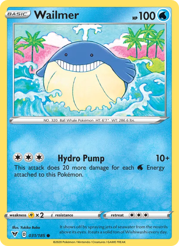 Wailmer 31/185  - Reverse Holofoil SWSH04 Vivid Voltage - Common