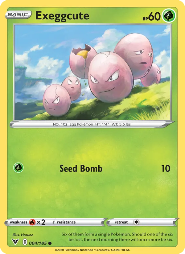 Exeggcute 4/185  - Reverse Holofoil SWSH04 Vivid Voltage - Common