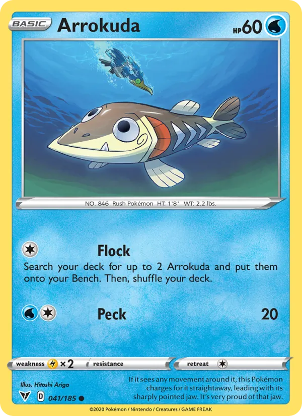Arrokuda 41/185  - Reverse Holofoil SWSH04 Vivid Voltage - Common