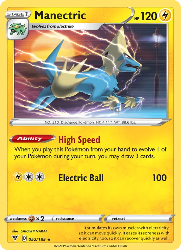 Manectric 52/185  - Reverse Holofoil SWSH04 Vivid Voltage - Rare
