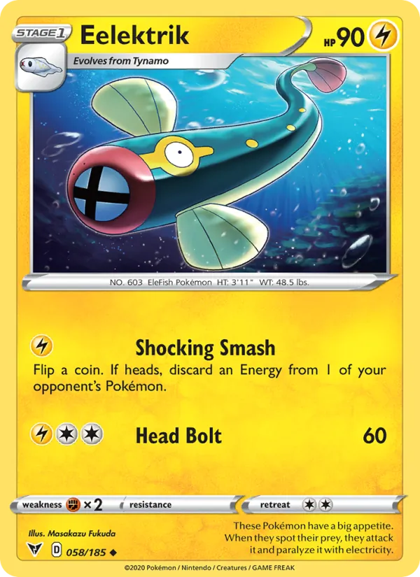 Eelektrik 58/185  - Reverse Holofoil SWSH04 Vivid Voltage - Uncommon