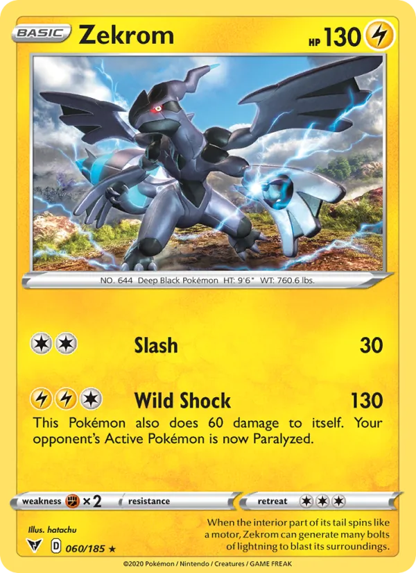 Zekrom 60/185  - Holofoil SWSH04 Vivid Voltage - Holo Rare