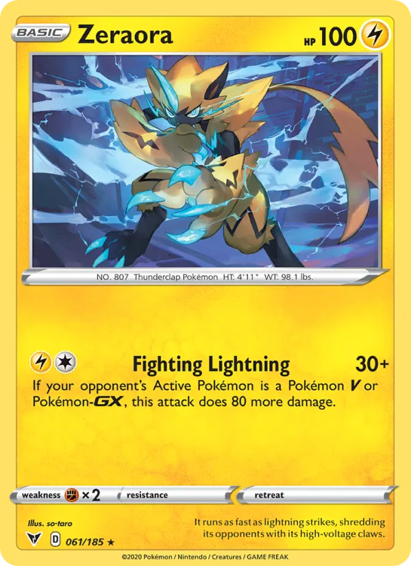 Zeraora 61/185  - Reverse Holofoil SWSH04 Vivid Voltage - Holo Rare