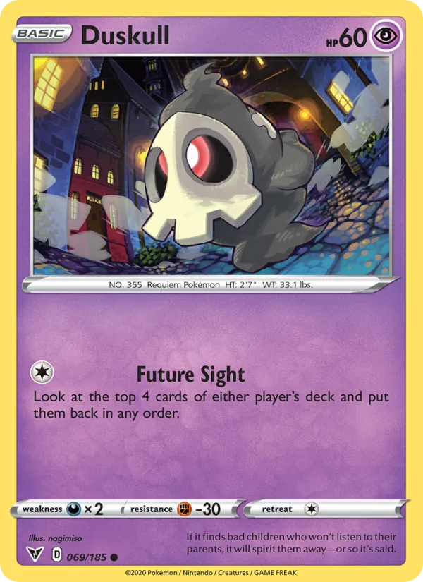 Duskull 69/185  - Reverse Holofoil SWSH04 Vivid Voltage - Common