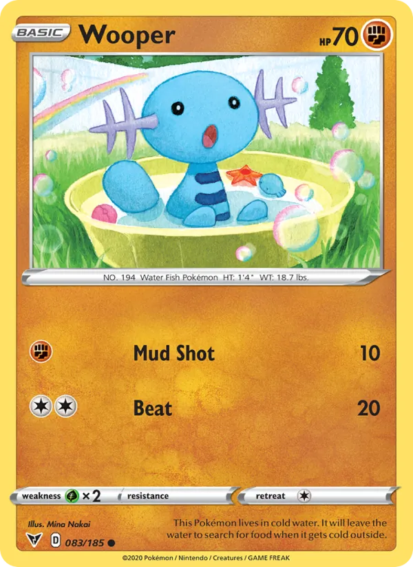 Wooper 83/185  - Reverse Holofoil SWSH04 Vivid Voltage - Common