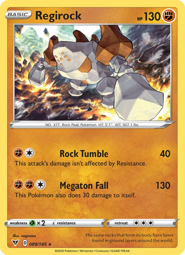Regirock 89/185  - Holofoil SWSH04 Vivid Voltage - Holo Rare