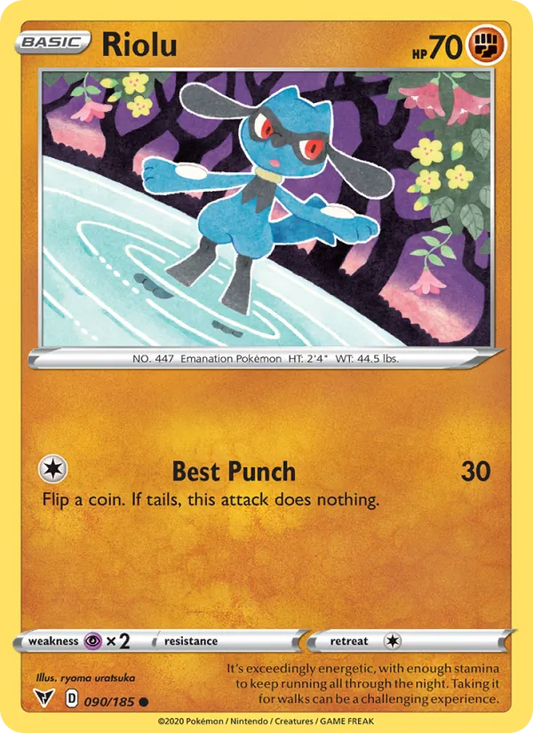 Riolu 90/185  - Reverse Holofoil SWSH04 Vivid Voltage - Common
