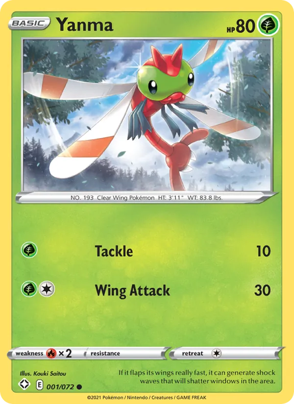 Yanma 1/72  - Reverse Holofoil Shining Fates - Common