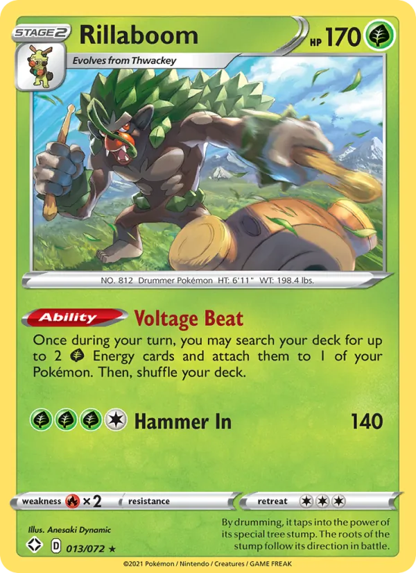 Rillaboom 13/72  - Holofoil Shining Fates - Rare