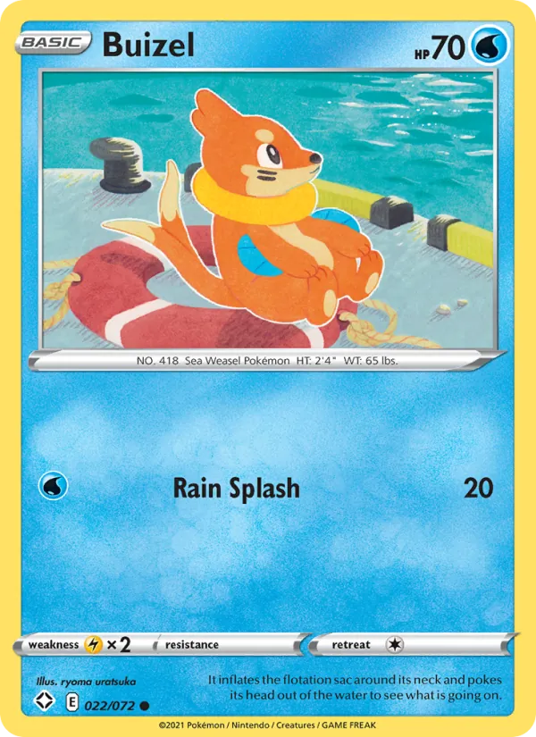 Buizel 22/72  - Reverse Holofoil Shining Fates - Common