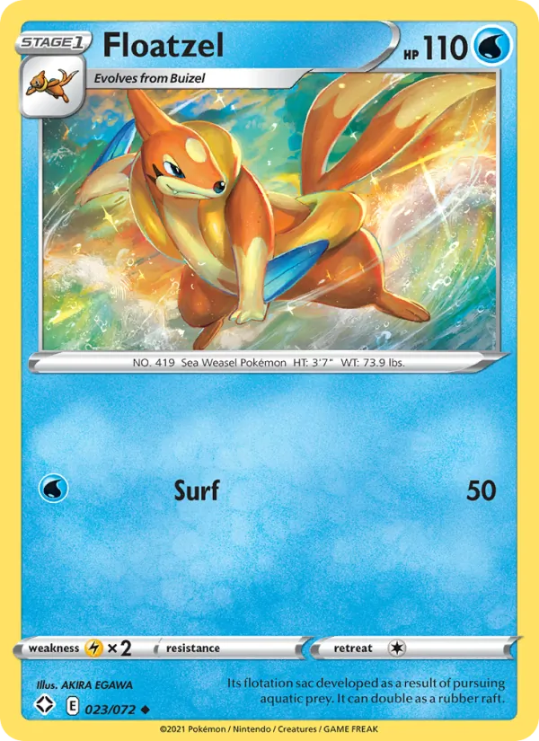 Floatzel 23/72  - Reverse Holofoil Shining Fates - Uncommon