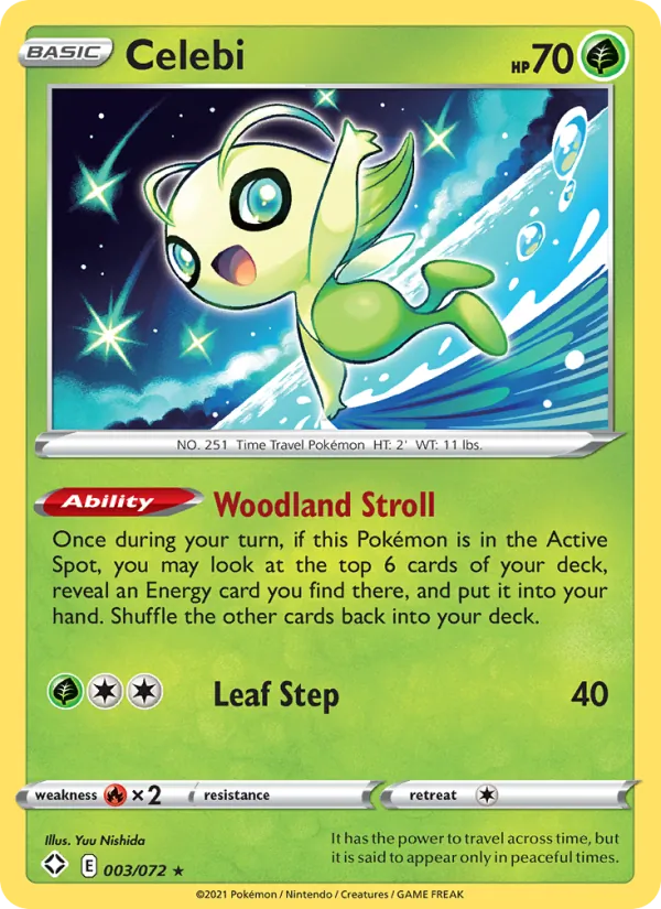 Celebi 3/72  - Reverse Holofoil Shining Fates - Rare