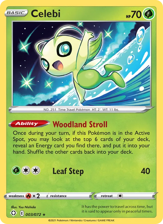 Celebi 3/72  - Reverse Holofoil Shining Fates - Rare