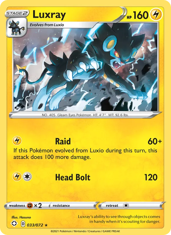 Luxray 33/72  - Holofoil Shining Fates - Holo Rare