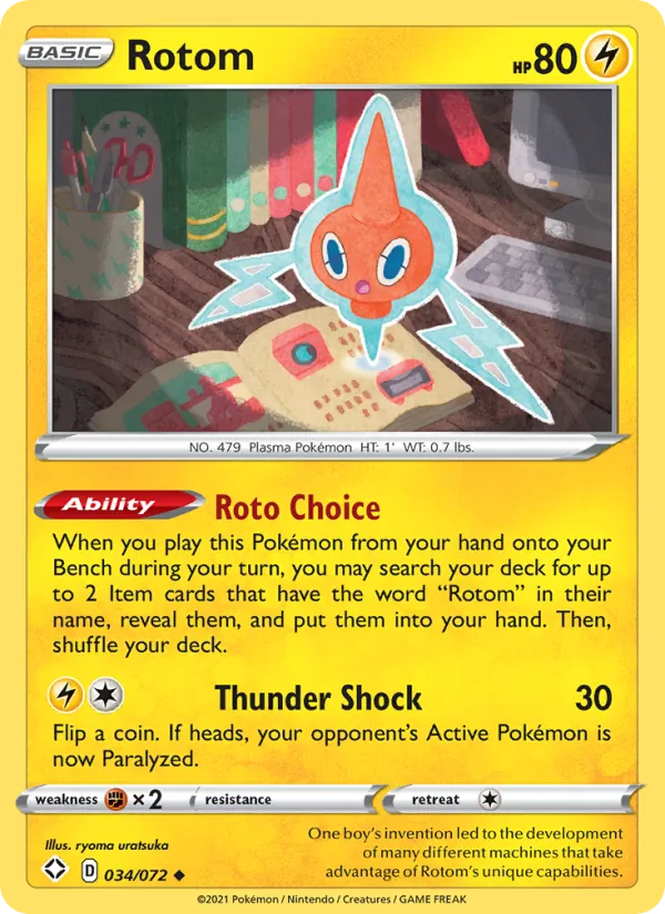 Rotom 34/72  - Reverse Holofoil Shining Fates - Uncommon