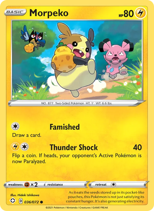 Morpeko 36/72  - Reverse Holofoil Shining Fates - Common