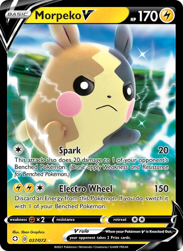 Morpeko V 37/72  - Holofoil Shining Fates - Holo Rare V