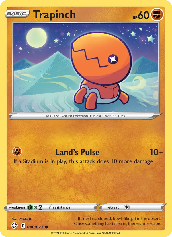 Trapinch 40/72  - Reverse Holofoil Shining Fates - Common