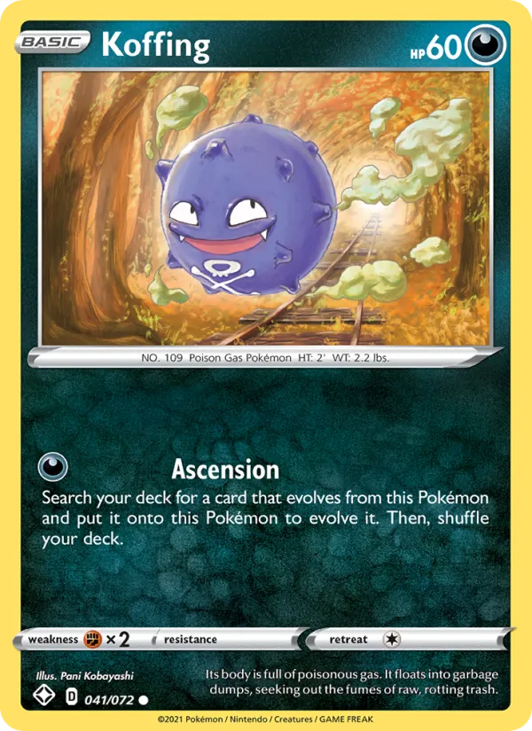 Koffing 41/72  - Reverse Holofoil Shining Fates - Common